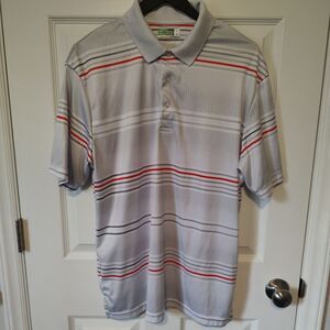 Ben Hogan Performance Polo Sz Lrg Orange Gray White Men's Clothing Shirt Classic